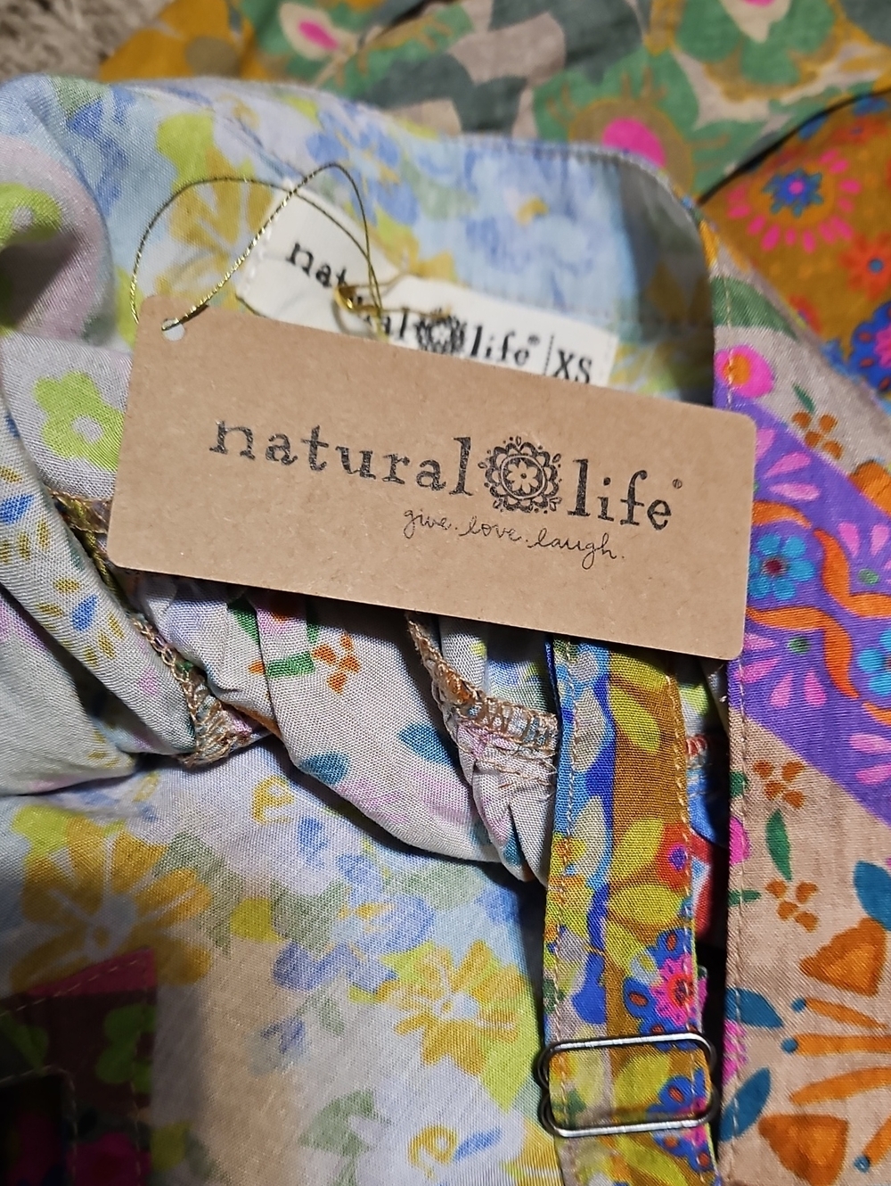Natural Life Folk Flower Pathwork Mini Dress-NWT - Picture 9 of 11